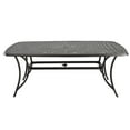 thumbnail image 1 of Mondawe 73"x 39" Rectangular Round Corner Cast Aluminum Dining Table with Umbrella Hole, 1 of 8
