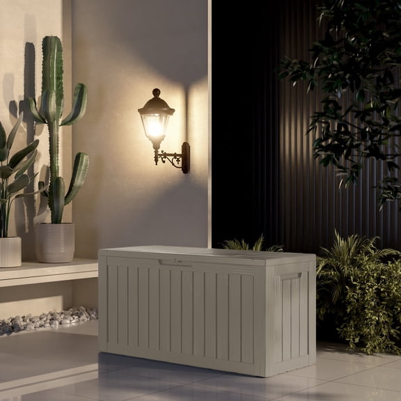 Mondawe 80 Gal. Waterproof Outdoor Resin Storage Deck Box with Lockable Lid