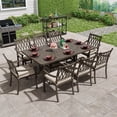 thumbnail image 1 of Mondawe 9-Piece Outdoor Dining Set, Outdoor Cast Aluminum Patio Table and Chairs Set with 72" Rectangle Patio Table,8 Chairs and 1.9" Umbrella Hole, 1 of 8
