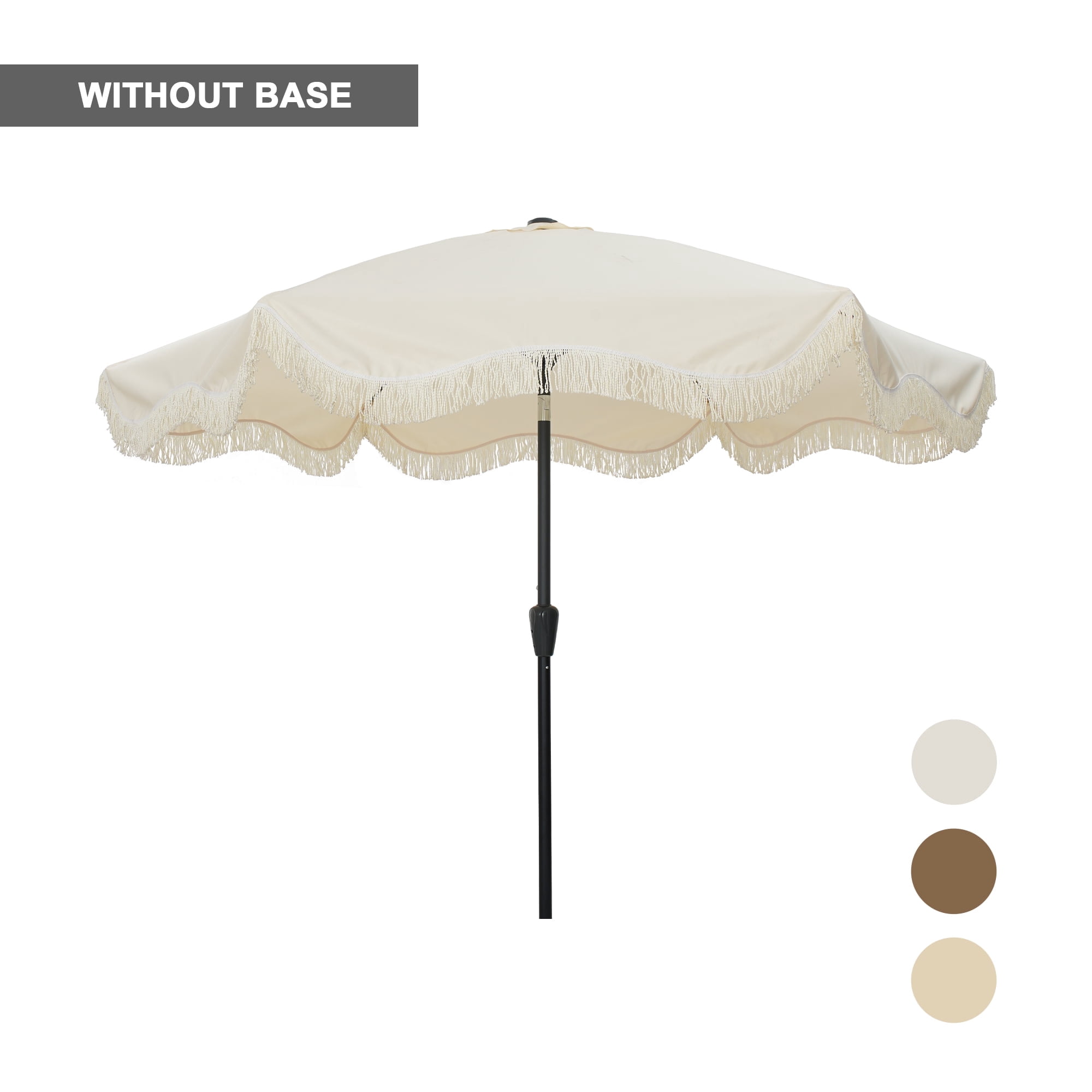Mondawe 9FT Beach Umbrella with Fringe, Outdoor Market Umbrellas with ...