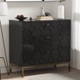 thumbnail image 1 of Mondawe Accent Storage Cabinet, Entryway Side Table with 3 Drawers, Modern Sofa Table Sideboard for Living Room Kitchen Bedroom,Black, 1 of 8