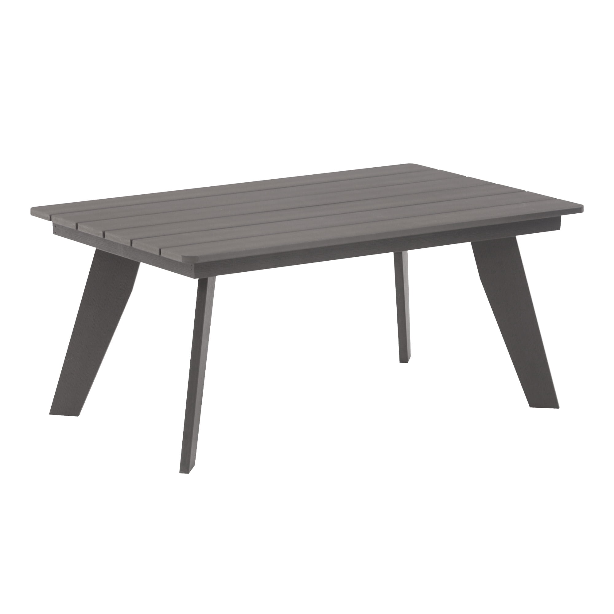 Gray Steel Rectangle Outdoor Coffee Table with Tapered Legs