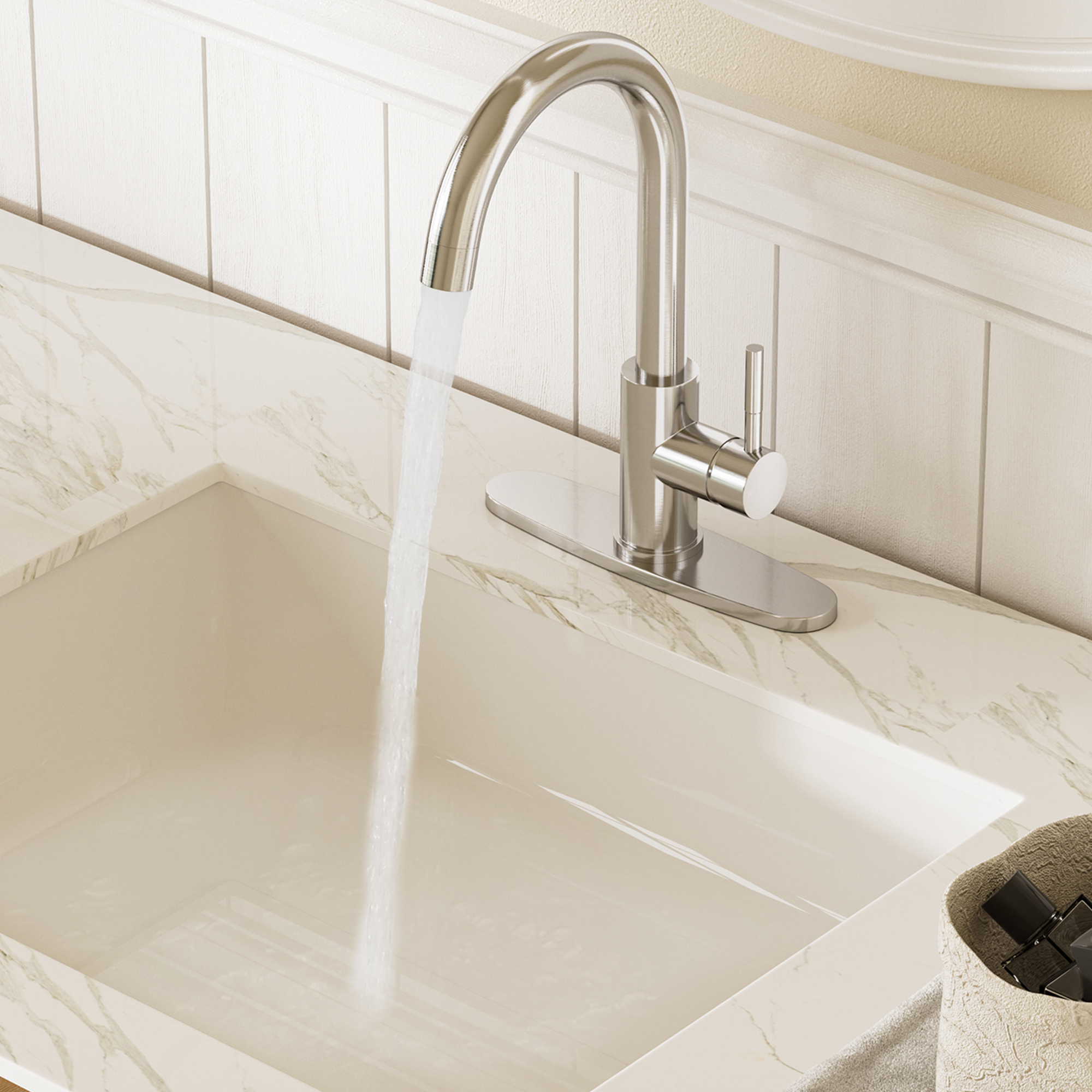Proplus Single Basin Faucet, Hot And Cold Buttons, Lead Free