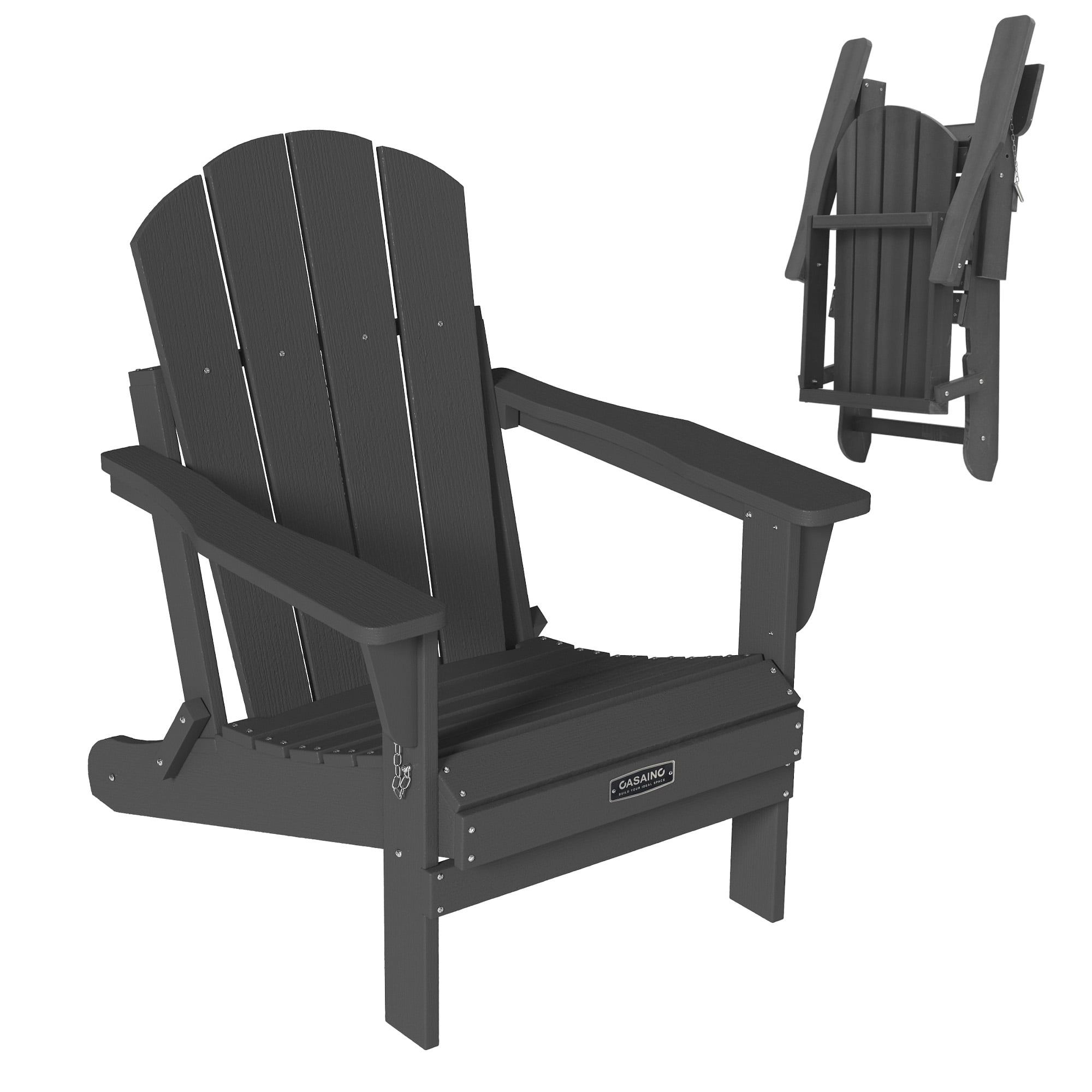 Mondawe Folding Adirondack Chair, Fire Pit Chair with Widened Armrests