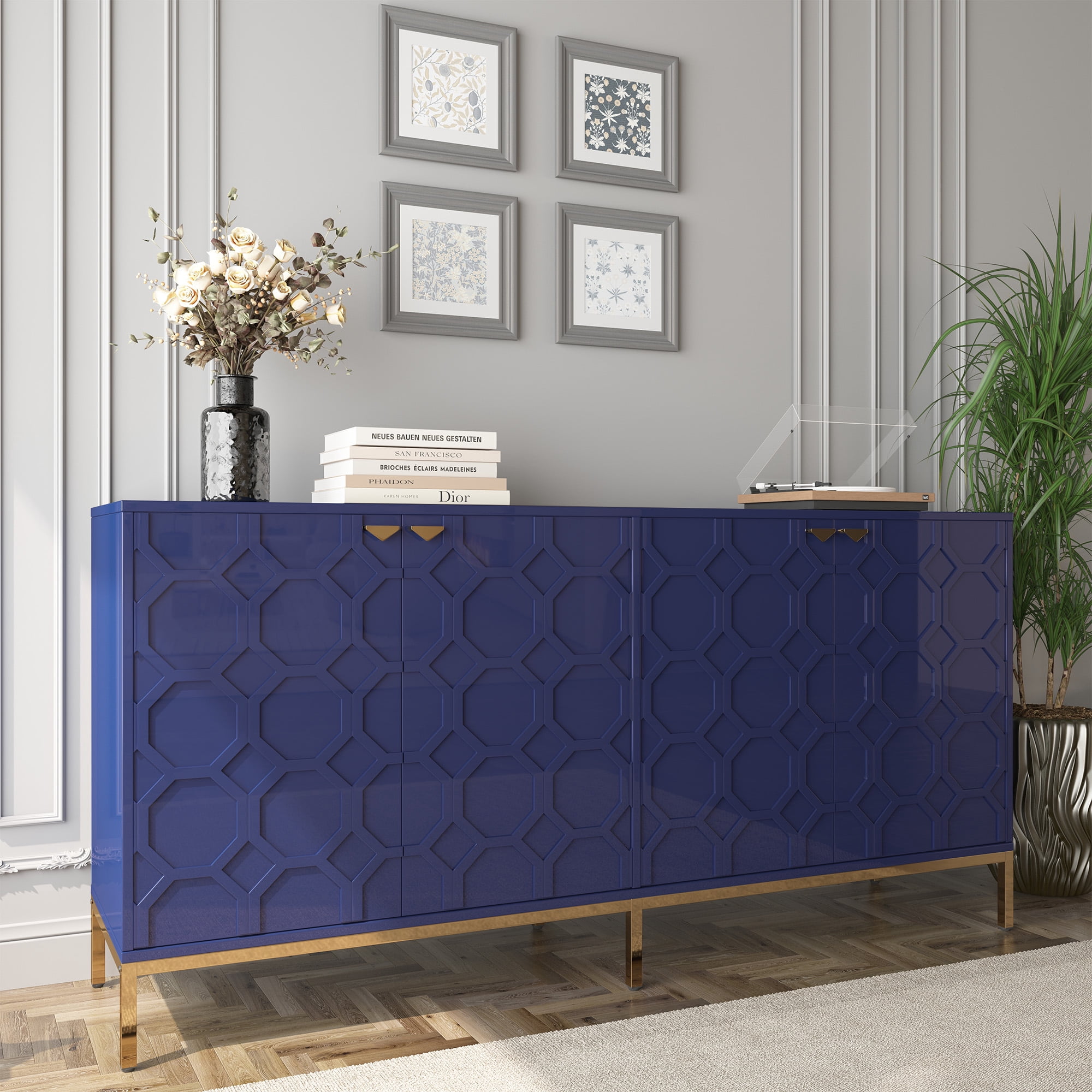 Mondawe Navy blue Accent Entryway Storage Furniture