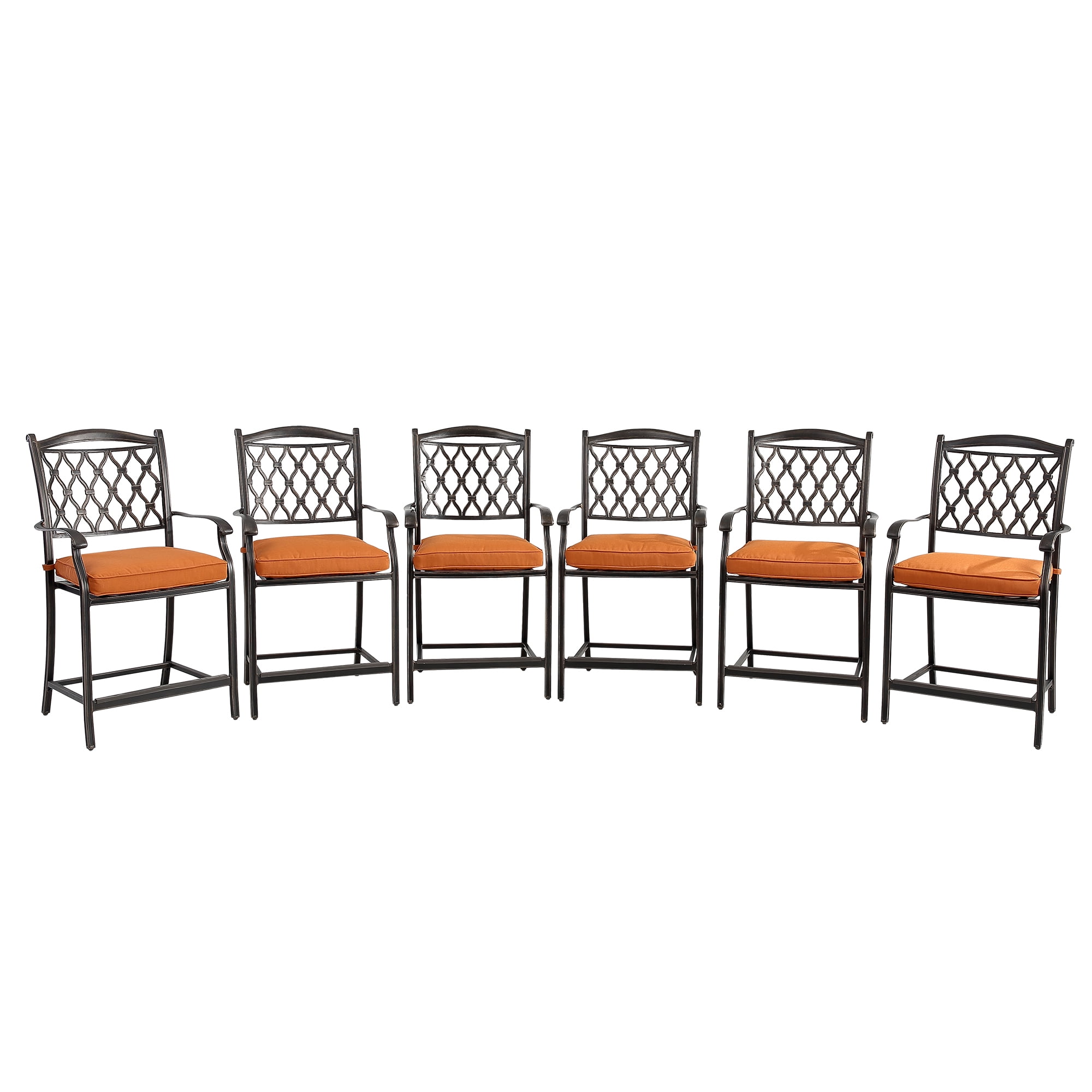 Mondawe Outdoor Bar Height Patio Chairs Set of 6 with High Back and