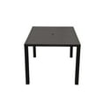 thumbnail image 1 of Mondawe Outdoor Dining Table for 6 Person, Rectangular Slatted Metal Patio Table with Umbrella Hole, 1 of 3