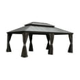 thumbnail image 1 of Mondawe Outdoor Living 14x20FT Hardtop Gazebo, Permanent Metal Gazebo with Galvanized Steel Double Roof and Aluminum Frame, Curtain and Netting, Large Pavilion Gazebo for Patio Deck Garden, 1 of 6