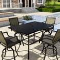 thumbnail image 1 of Mondawe Patio Dining Table 60"*40" Rectangular Outdoor Garden Bar Height Table Metal W/ 1.9" Umbrella Hole, 1 of 7