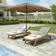 thumbnail image 1 of Mondawe Patio Umbrella with Base included 10ft Large Outdoor Table Umbrella with Crank, 8 Sturdy Ribs, Market Deck Pool Backyard Garden Sunshade Umbrella,Tan, 1 of 9