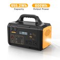 thumbnail image 1 of Mondawe Portable Power Station 600W 655Wh Outdoor Solar Generator Fast Charging with Dual AC Outlets USB Port, Solar Powered Battery Generator for Outdoors Camping Emergency Travel Hunting, 1 of 7