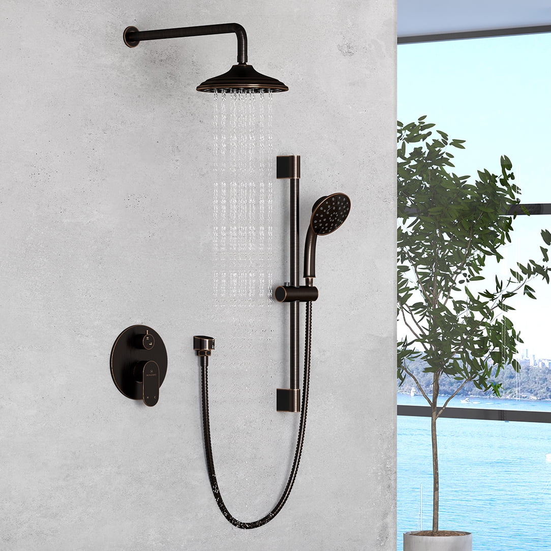 Bronze Oil-Rubbed Dual Shower System with Adjustable Handheld