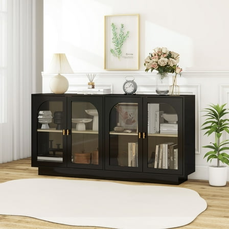 Mondawe Storage Cabinet with Acrylic Door, for Living Room & Study