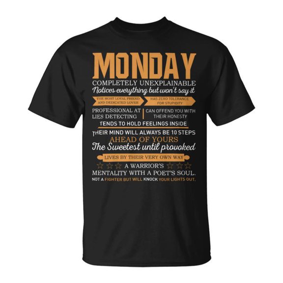 Monday Completely Unexplainable Notices Everything But WonT Say It Name TShirt