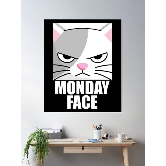 Monday Face Poster Wall Art, Modern Wall Decor For Living Room Bedroom, 8x12 UNFRAMED