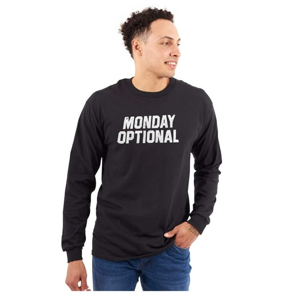 Monday Optional Work Week Weekend Plus Size Long Sleeve Graphic Tee Shirt Brisco Brands 2X
