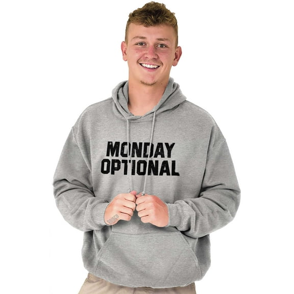 Monday Optional Work Week Weekend Unisex Plus Fleece Graphic Hoodie Brisco Brands 5X