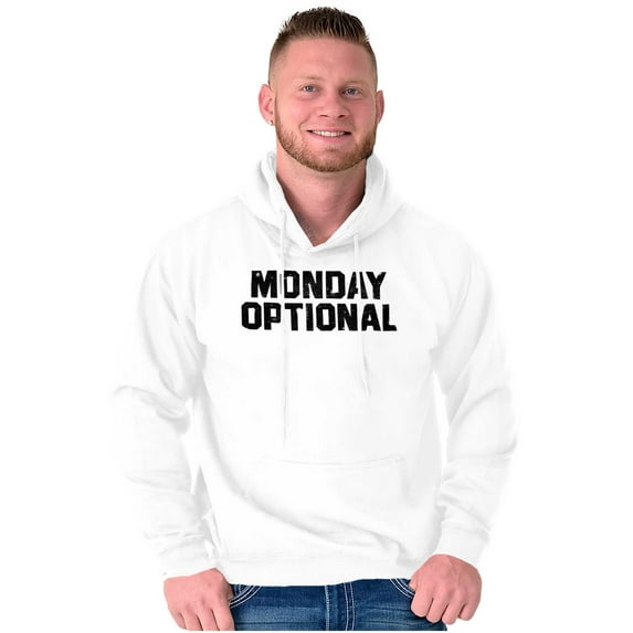 Monday Optional Work Week Weekend Unisex Plus Fleece Graphic Hoodie Brisco Brands 5X