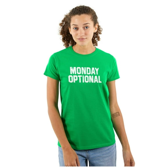 Monday Optional Work Week Weekend Womens Slim Fit Graphic Tee Brisco Brands M
