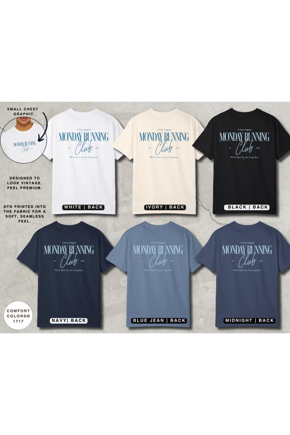 Monday Running Club Shirt Aesthetic Run Club Tee for Women, Trendy Workout Casual Streetwe