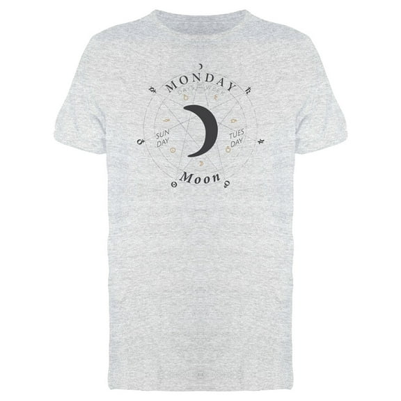 Monday Sign Moon Heptagram Tee Men's -Image by Shutterstock