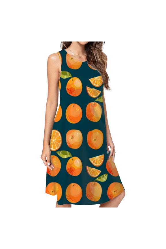 Monday Start With Oranges In The Dark Dress Elegant Party Dresses Evening Dresses Women Dress Sleeveless Dress Ladies Dresses