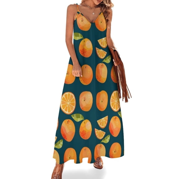 Monday Start with Oranges in The Dark Sleeveless Dress Women's Evening Dress Womans Clothing