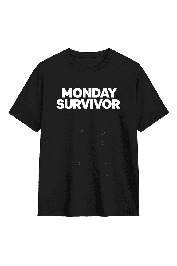 Monday Survivor Cool Graphic Tee For Men And Women, Funny Relax Cotton Short Sleeves T-Shirt