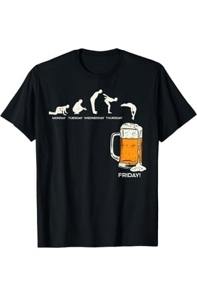 t-shirt Monday To Friday Beer Funny Work Week Drinking Team Gift T-Shirt mens,black,women,funny,journey,Crew Neck, Short Sleeve,printing