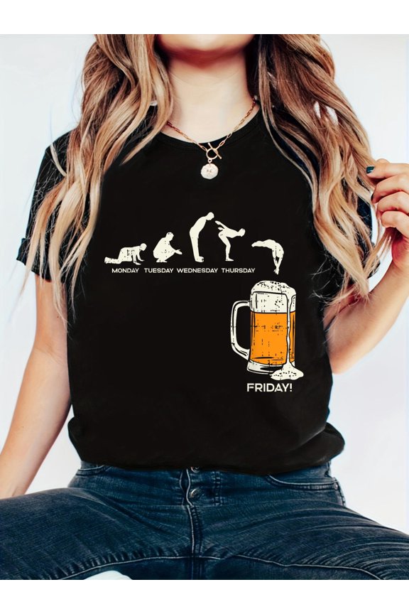 Monday To Friday Beer Funny Work Week Drinking Team Gift T-Shirt