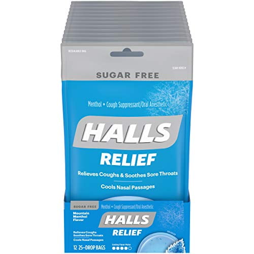 Mondelez Halls Cough Suppressant/Oral Anesthetic, 12 ea
