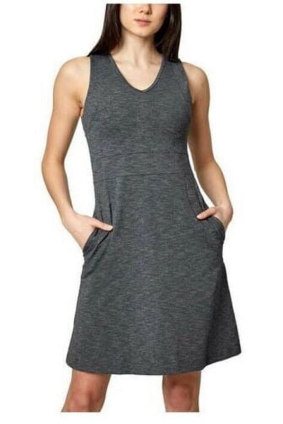 Active Sleeveless Dress Side Pockets, Built In Bra (Small, Quiet Shade)