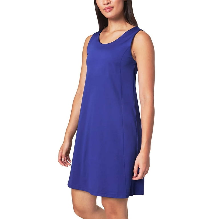 knee length dresses for ladies The Active Mixed Media Tennis Dress - Black main image 1