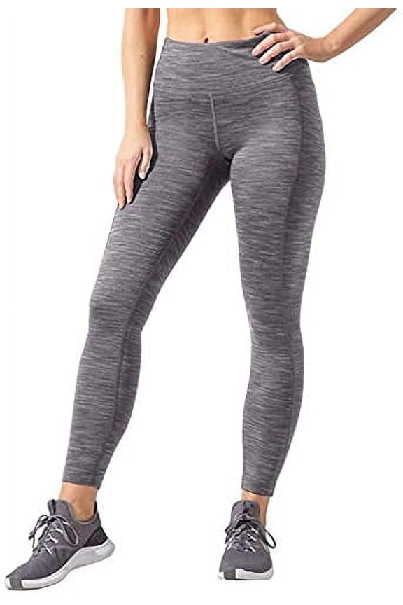 Ladies' Brushed Jacquard Legging, XS, Purple Charcoal