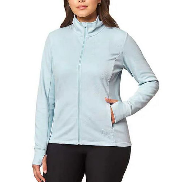 Mondetta Ladies Jacquard Full Zip Workout Active Wear Blue Large Walmart