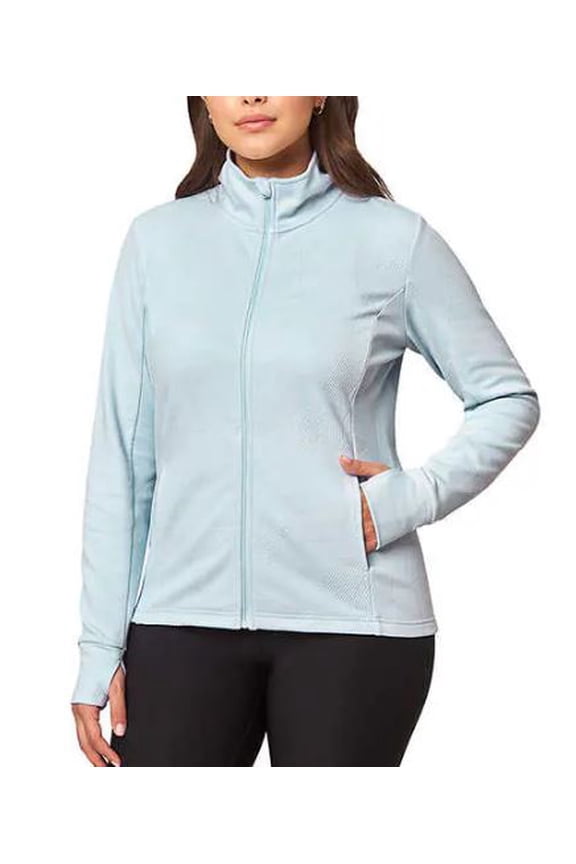 Ladies' Jacquard Full-Zip Active Jacket, Blue XL