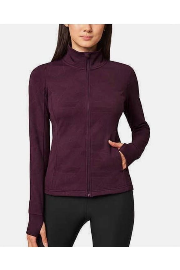 Ladies' Jacquard Full-Zip Active Jacket, Potent Purple Large