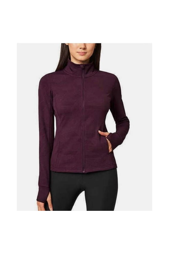 Ladies' Jacquard Full-Zip Active Jacket, Potent Purple XL