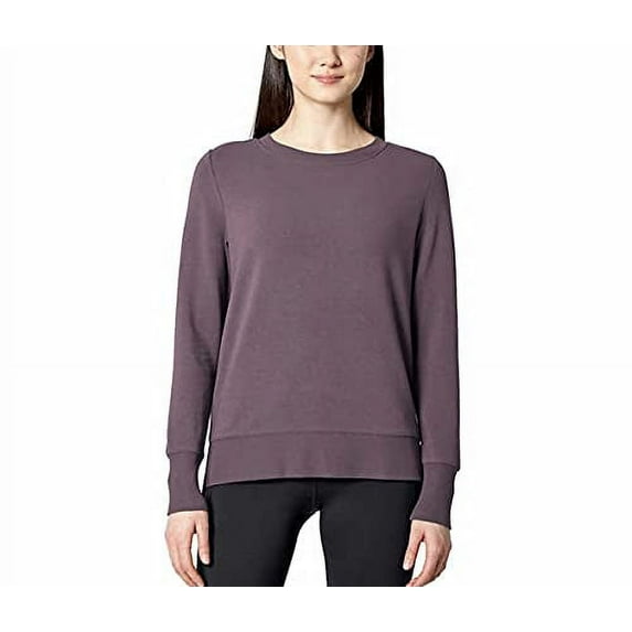 Mondetta Ladies' Lightweight Crewneck Brushed Tunic Sweatshirt Size: XL, Color: Shadow Plum