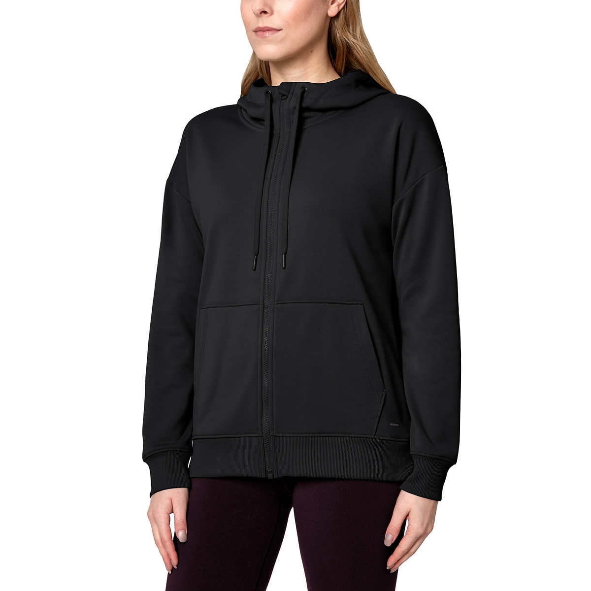 Mondetta Ladies' Performance Full Zip Hoodie, Black XS