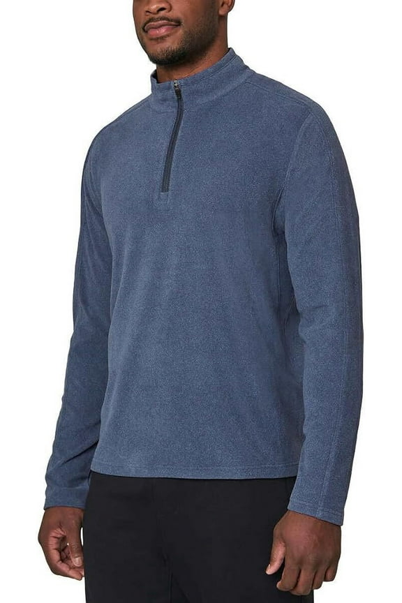 Men's Knit 1/4 Zip Pullover (Navy, Large)