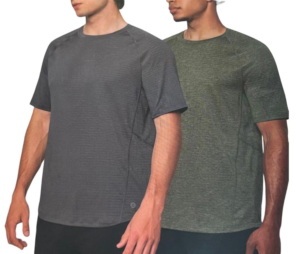 Mondetta Men's Performance Tee, 2pack (Beetle Green/Carbon Solid
