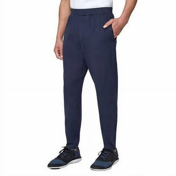 Mondetta Mens Performance Zipper Leg Jogger Pants, Blue Medium