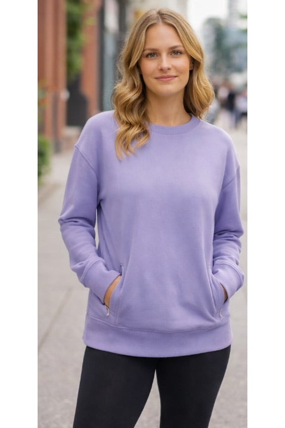 Woman's Scuba Crewneck Sweatshirt - Color Jacaranda - Size Medium