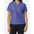 thumbnail image 1 of Mondetta Women's Active 1/4-Zip Short Sleeve Mesh Polo Shirt (US, Alpha, Large, Regular, Regular, Blue), 1 of 3