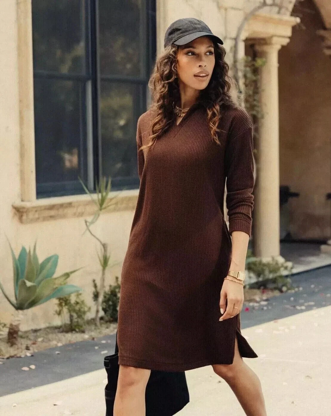 Mondetta Women's Collared Long Sleeve Knit Dress Brown XXL - Walmart.com Mondetta Women's Collared Long Sleeve Knit Dress Brown XXL - Walmart.com