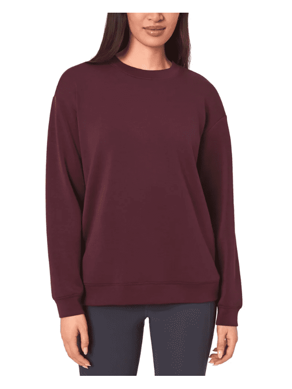 Women's Cozy Active Crewneck Dark Red 3X