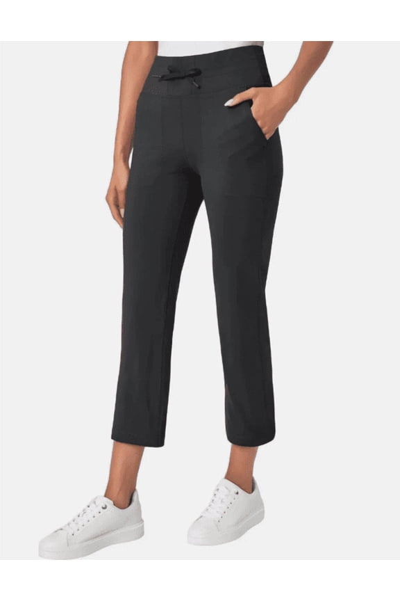 Women's Drawstring Capri Pants, Color Black Small