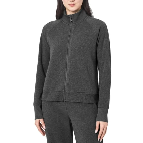 Mondetta Women's Fleece Full Zip Jacket (US, Alpha, Large, Regular, Regular, Black)