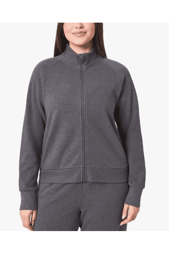 Women's Fleece Full Zip Jacket Gray Medium